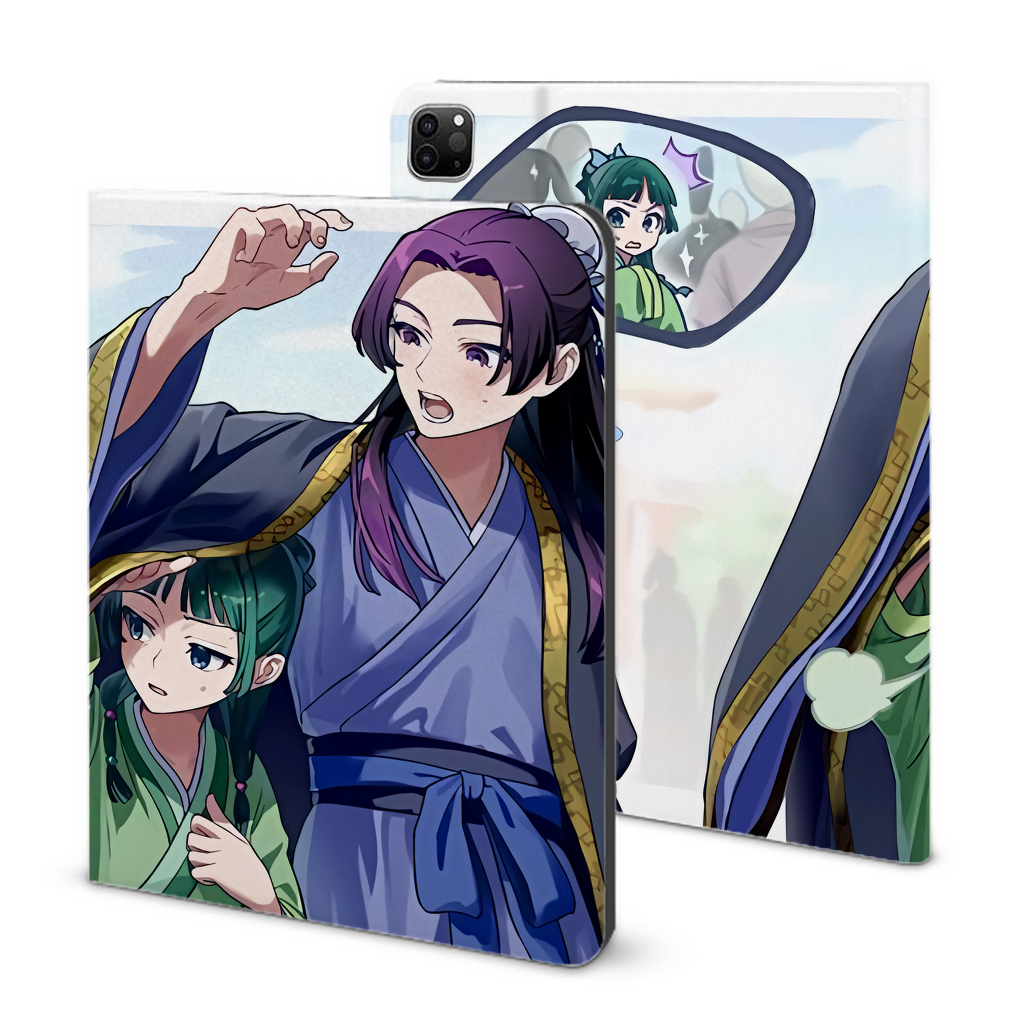 （画像用） 薬屋のひとりごと The Apothecary Diaries IPad ケース ブック型 PUレザー TPU 耐衝撃 軽量 薄型 ペン収納なし 全面保護 IPad 各モデル対応